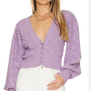 Free People Polly Cardigan - purple - small